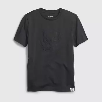 Футболка из хлопка с принтом черной пантеры Gap, серый