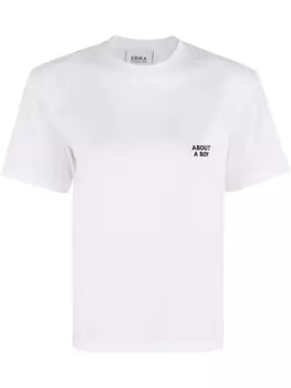 Футболка из хлопка с принтом Erika Cavallini, белый