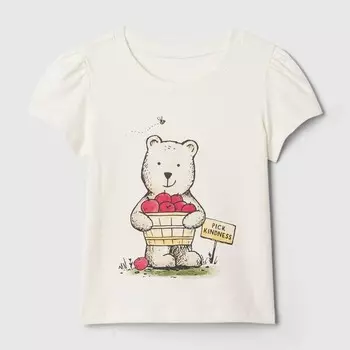 Футболка из хлопка с принтом Gap, белый