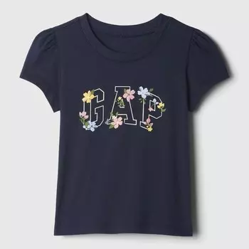 Футболка из хлопка с принтом Gap, синий