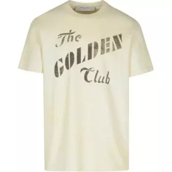 Футболка из хлопка с принтом Golden Goose, слоновая кость