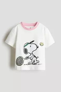 Футболка из хлопка с принтом H&M, мультиколор