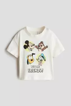 Футболка из хлопка с принтом H&M, мультиколор