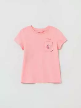 Футболка из хлопка с принтом и карманом Ovs, цвет pastel pink