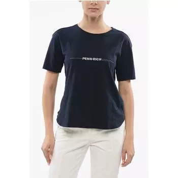 Футболка из хлопка с принтом логотипа PENN-RICH и микрошипами Woolrich, черный