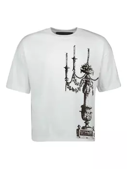 Футболка из хлопка с принтом люстры L8 Studio, белый