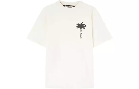 Футболка из хлопка с принтом Pam Tree Palm Angels, белый