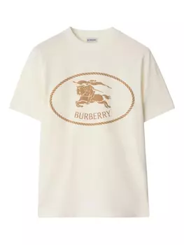 Футболка из хлопка с принтом рыцаря Burberry, нейтральный