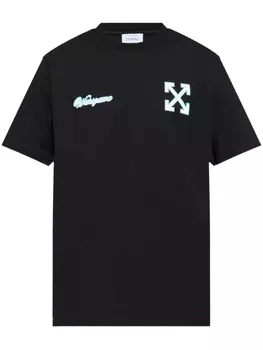 Футболка из хлопка с принтом стрелок Off-White, черный