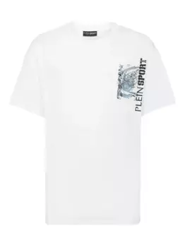 Футболка из хлопка с тигровым принтом Plein Sport, белый