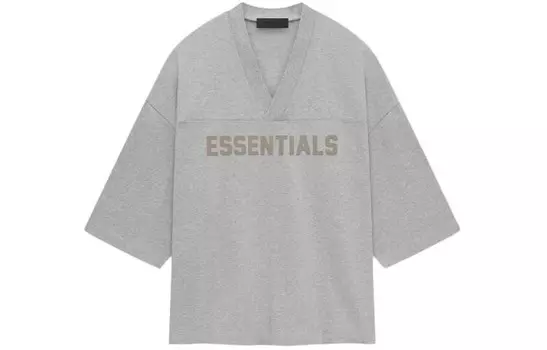 Футболка из хлопка с тиснением логотипа Fear Of God Essentials, серый