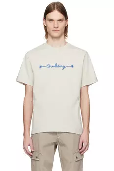Футболка из хлопка с узлом-логотипом Burberry, цвет sail