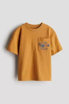 Футболка из хлопка с узором H&M, мультиколор