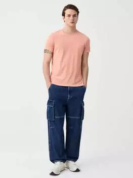 Футболка из хлопка с узором ротондо Ovs, цвет coral pink