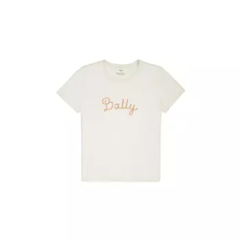 Футболка из хлопка с вышитым логотипом BALLY, Ecru