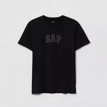 Футболка из хлопка с вышитым логотипом Gap, черный