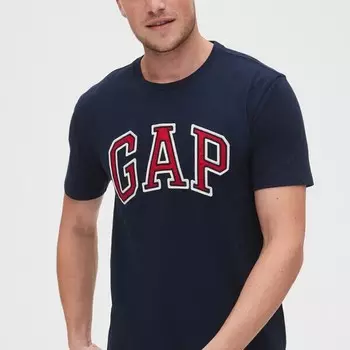Футболка из хлопка с вышитым логотипом Gap, синий