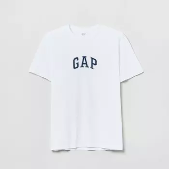 Футболка из хлопка с вышитым логотипом Gap, белый