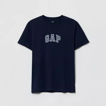 Футболка из хлопка с вышитым логотипом Gap, синий