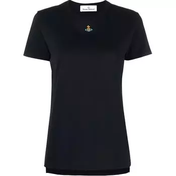 Футболка из хлопка с вышитым логотипом Orb Vivienne Westwood, черный