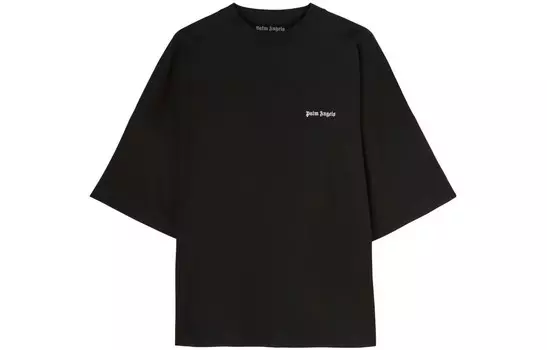 Футболка из хлопка с вышитым логотипом Palm Angels, черный