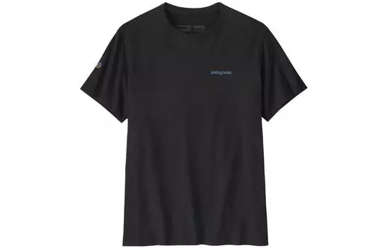 Футболка из хлопка с вышитым логотипом Patagonia, Light Blue/FLKB