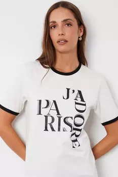 Футболка из хлопка с вышитым рисунком Threadbare, белый