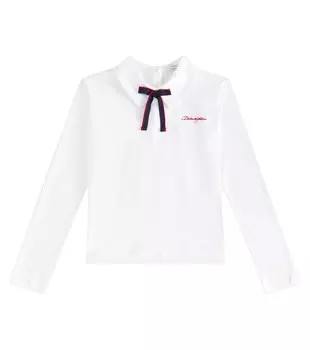 Футболка из хлопка с вышивкой Dolce&Gabbana Kids, цвет bianco ottico