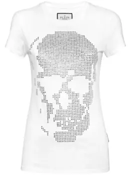 Футболка из хлопка с заклепками Philipp Plein, белый