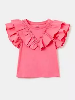 Футболка из хлопка стрейч с рюшами Ovs, цвет pastel pink