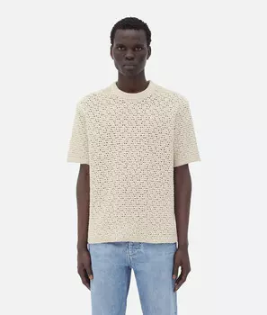 Футболка из хлопка, связанная крючком Bottega Veneta