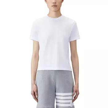 Футболка из хлопка, украшенная пайетками THOM BROWNE, белый