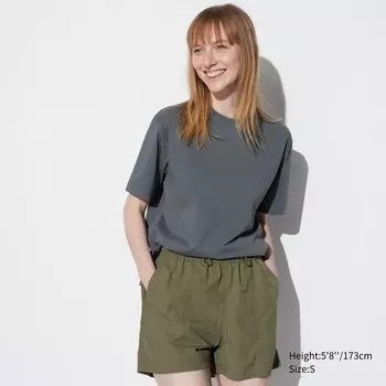 Футболка из хлопка Uniqlo Airism с короткими рукавами, серый