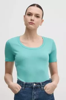 Футболка из хлопка United Colors Of Benetton, бирюзовый