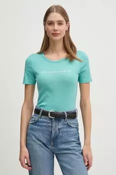Футболка из хлопка United Colors Of Benetton, бирюзовый