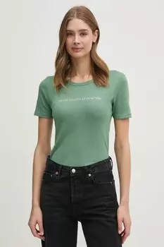 Футболка из хлопка United Colors Of Benetton, зеленый
