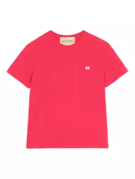 ФУТБОЛКА ИЗ ХЛОПКА Valentino Garavani С НАШИВКОЙ VLOGO, красный