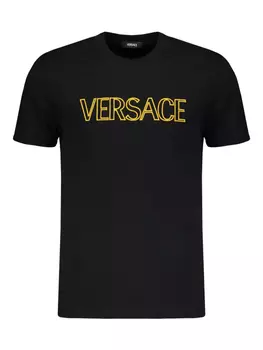 Футболка из хлопка Versace, черный