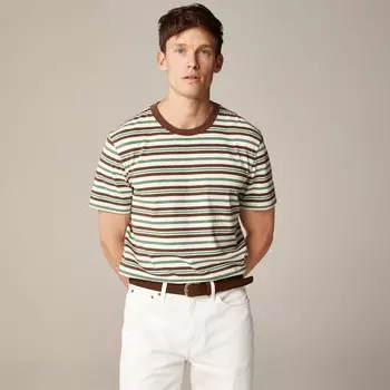 Футболка из хлопка Vintage-Wash в полоску J.Crew, мультиколор