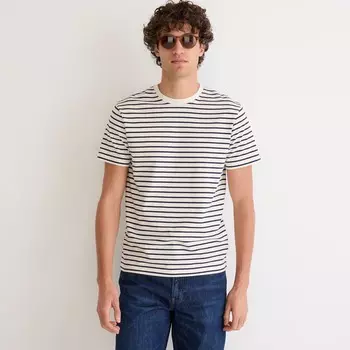 Футболка из хлопка в полоску J.Crew, белый
