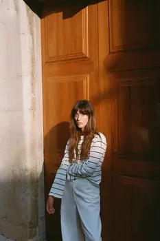 Футболка из хлопка в полоску ZARA, цвет striped