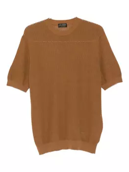 Футболка из хлопка в рубчик Dell'oglio, коричневый