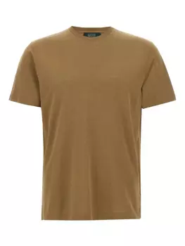 Футболка из хлопка Zanone, коричневый