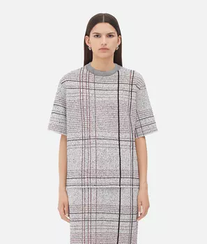 Футболка из хлопково-вискозного жаккарда с принтом «Блокнот» Bottega Veneta