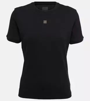 Футболка из хлопкового джерси 4G GIVENCHY, черный