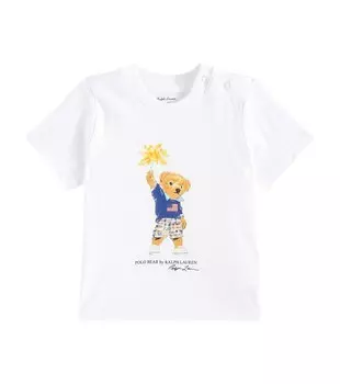 Футболка из хлопкового джерси Baby Polo Bear Polo Ralph Lauren Kids, цвет pf24 white hyannis bear
