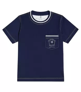 Футболка из хлопкового джерси Brunello Cucinelli, белый