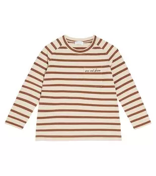 Футболка из хлопкового джерси Brunello Cucinelli Kids, коричневый