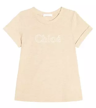 Футболка из хлопкового джерси Chlo, бежевый