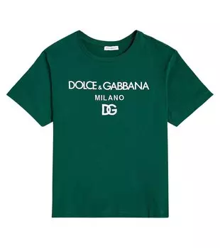 Футболка из хлопкового джерси DG Dolce&Gabbana, зеленый